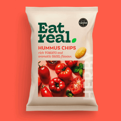 EAT REAL chips od hummusa sa paradajzom I bosiljkom 45 g