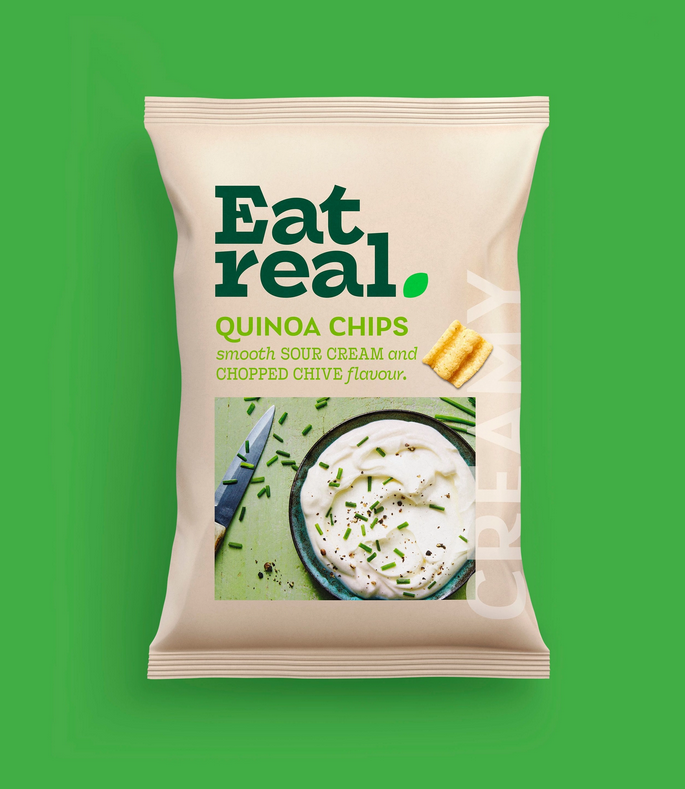 EAT REAL chips od kinoe sa kiselim kremom I vlašcem 40 g