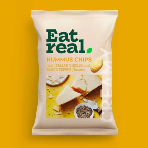 EAT REAL chips od hummusa sa ukusom sira i biberom 45 g
